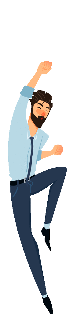 Personaje saltando de estecurso de gamificación